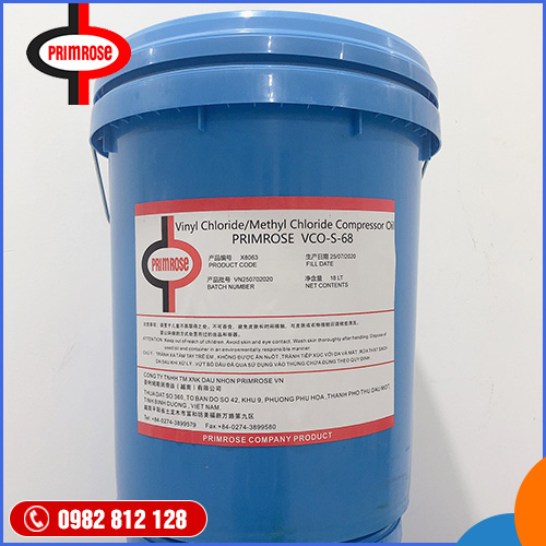 Dầu Máy Nén Khí Vinyl Clorua Và Metyl Clorua Chuyên Dùng PRIMROSE VCO-S-68